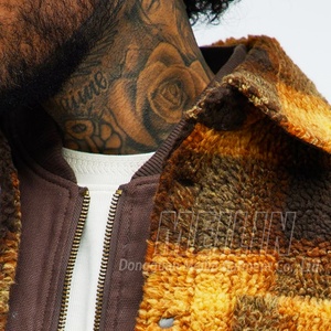 Custom Winter Plaid Shearling Bomber Sherpa <b>Jacket</b> <b>Warm</b> <b>Fleece</b> Coat Oversize Sherpa <b>Fleece</b> <b>Jacket</b> Manufacturer - Product Image 4