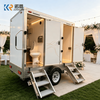 Caravane de camping écologique avec douche et toilettes, salle de bain extérieure à double porte, WC portable