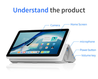 Leiling - Terminal Punto de Venta Todo en Uno con Pantalla Táctil Dual de 10.1 Pulgadas, Android 10.0, Quad-Core, 32 GB de RAM/2 GB de Almacenamiento, Bluetooth 5.2, 1 Año de Garantía