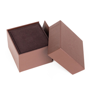 Zebopak Premium Brown <b>Leather</b> <b>Jewelry</b> <b>Box</b> Wholesale Custom Logo Necklace Ring Set Case Luxury Flocked Packaging <b>Box</b> Bulk - Product Image 3