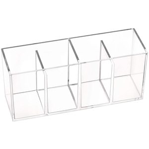 Acrylic Four Compartment Storage <b>Box</b> Transparent <b>Makeup</b> Organizer For Eyebrow Pencils Brushes Stationery Holder - Product Image 3
