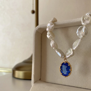 <span class=keywords><strong>Collana</strong></span> di <span class=keywords><strong>Perle</strong></span> Barocche <span class=keywords><strong>Grandi</strong></span> Irregolari Naturali <span class=keywords><strong>Vere</strong></span> <span class=keywords><strong>Perle</strong></span> d'Acqua Dolce con Zaffiri per Gioielli da Donna - Product Image 5