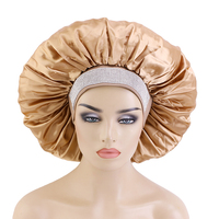 Bonnet de cheveux en satin à large bande avec logo personnalisé de grande taille et strass en relief Accessoires de cheveux bohème Bonnet pour femmes et hommes Vente en gros