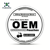 Poudre de caféine Nootropique Énergisant Saveur champignon et baies Vitamine C Clarté mentale Lyophilisé Sauvage CAN X-labworks