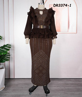 Robes de Soirée Longues en Dentelle Turque Africaine pour Femmes, en Mousseline de Soie, Imprimé Floral Léopard, Diamants, Fermetures Éclair, Style Streetwear Chic