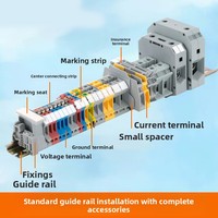 Bloc de bornes DIN à câblage rapide XT UK2.5B avec contacts en cuivre, connexion par vis, 11-20 AWG, 10A max en courant continu