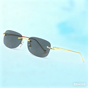 Gafas de Sol de Lujo con Marco Ovalado Dorado y Diseño de Cabeza de Leopardo, Venta al por Mayor de Fábrica, Elegantes, Modernas y Cómodas para Hombres y Mujeres, Marca de Lujo, <span class=keywords><strong>Lentes</strong></span> de Sol, Lunettes de Soleil de Marque - Product Image 1