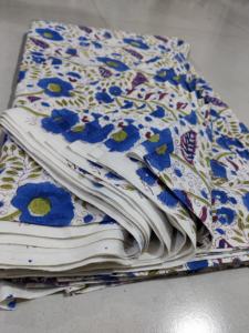 100% Hand Block Printed Cotton Fabric Floral-Imprinted Lightweight Beautiful Bedding Dressing Gown <b>Bed</b> Cover Home Decor Craft - Product Image 4