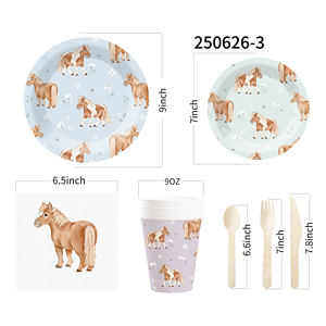 Juego de Vajilla con Temática de Animales de Granja DAMAI, Juego de Platos de Papel, Vasos de Papel, Servilletas Desechables para Fiestas de Cumpleaños y Fiestas Infantiles - Product Image 5