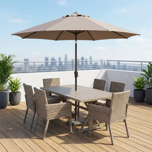 Sombrilla para Mesa de Patio Exterior, Impermeable, Resistente a los Rayos UV, Parasol con Poste Central, Protección Solar para Mesa de Comedor, Jardín, Terraza, Patio Trasero - Product Image 1