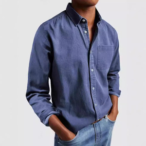 Camisa de Manga Larga <span class=keywords><strong>para</strong></span> <span class=keywords><strong>Hombre</strong></span>, Estilo Europeo Americano, Vintage, con Cuentas, de Poliéster, Color Sólido, <span class=keywords><strong>para</strong></span> Comercio Exterior Transfronterizo 2026 - Product Image 1