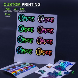 Autocollants PET Laser Arc-en-ciel avec contour noir, idéaux pour les accessoires d'anime, les articles de fans et les objets de collection de la culture pop - Product Image 1