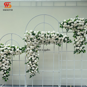 Offre Spéciale blanc Rose vert feuille coureur lisse à la main mariage toile de fond décoration murale doux irrégulier fleur saint valentin - Product Image 6