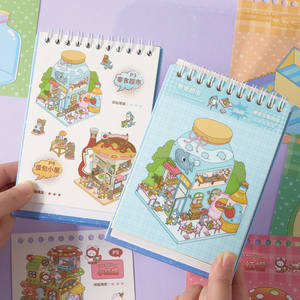 1 feuille d'autocollants par paquet, série de maisons de conte de fées, autocollants de paysages miniatures, collection de paysages de dessins animés, décorations de scène DIY - Product Image 3