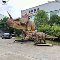 Modèle de dinosaure grandeur nature pour parc d'aventure, modèle animatronique de Styracosaurus, dinosaure robotisé à vendre