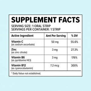 Bandes buccales personnalisées Menthe Focus et Énergie avec Vitamine B, Zinc, Soutien Immunitaire, Sans Caféine, Complément pour la Santé Cérébrale, Film Oral - Product Image 6