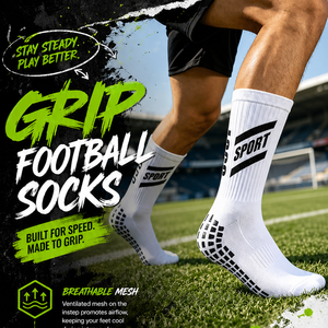 Calzini da Calcio Personalizzati con Logo Lavorato a Maglia, Calze Antiscivolo per Uomo, Calzini da Calcio con Grip Personalizzato - Product Image 1