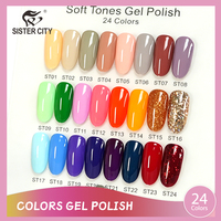 Sister City OEM Vente en gros 15ml 24 Couleurs Gel UV Vernis à Ongles Longue Durée Écologique DIY Salon Manucure Gel Coloré pour Ongles