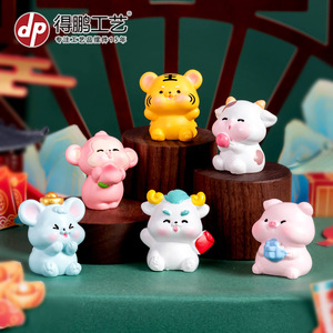 Figuras de Resina de los 12 Animales del Zodiaco Chino Dp Craft, Mini Decoración para Escritorio o Coche - Product Image 4