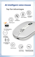 Souris sans fil USB intelligente avec rétroéclairage LED, commande vocale, traduction, recherche, reconnaissance de capture d'écran, connexion au récepteur, affichage, en stock