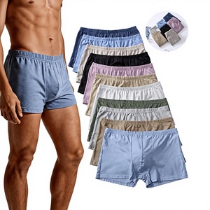 Breathable Organic Cotton Knitted Mid-Rise Men's Boxer Briefs-Adults Underwear Customizable Colors OEM Service Versatile Home - Product Image 1