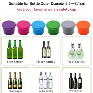 Bouchons de bouteille en silicone réutilisables, gardent les boissons fraîches, étanchéité hermétique, préservent la carbonation, anti-fuite pour les bouteilles de bière, de vin, de soda, de sauce - Product Image 4
