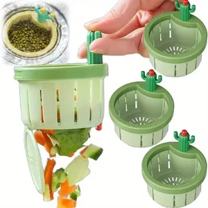 Plastic Kitchen <b>Sink</b> Drain Strainer Eco-Friendly Automatic Dumping <b>Basket</b> Filter Waste Hole Trap - Product Image 1
