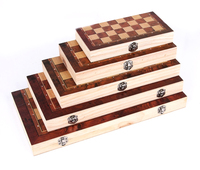 Jeu d'échecs en bois pliable de haute qualité, comprenant le backgammon, le tic-tac-toe et les pions de dames en bois