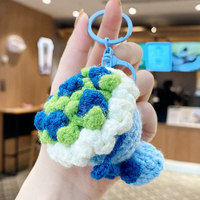 Gantungan Kunci Karangan Bunga Rajut Buatan Tangan, Aksesoris Tas Boneka Amigurumi Lucu, Mainan Rajut Mawar, Liontin Gantungan Kunci