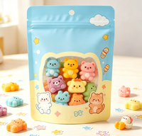 Sachet refermable personnalisé en PET+PE avec fenêtre, emballage alimentaire en plastique de qualité alimentaire pour bonbons gélifiés et snacks