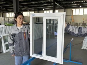 Fenêtre coulissante horizontale moderne en <span class=keywords><strong>PVC</strong></span> <span class=keywords><strong>double</strong></span> <span class=keywords><strong>vitrage</strong></span> avec isolation phonique pour maisons - Product Image 6