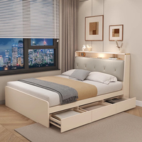 Meubles de chambre à coucher modernes, lit king-size multifonctionnel avec rangement, cadre de lit queen-size en bois pour la maison
