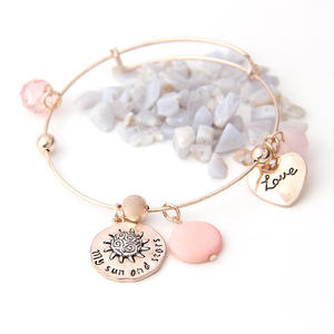 V & R Alex pulseras <span class=keywords><strong>de</strong></span> <span class=keywords><strong>pandora</strong></span> y Ani idiota corazón/redondo/perlas <span class=keywords><strong>de</strong></span> vidrio colgantes chapado en <span class=keywords><strong>oro</strong></span> <span class=keywords><strong>rosa</strong></span> stretch <span class=keywords><strong>pulsera</strong></span> - Product Image 3