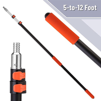 2025 Pôle d'extension 12FT Pieds Heavy Duty Flip-lock Nettoyage Télescopique Pôle Nettoyage Télescopique Pôle