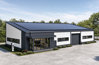 Atelier de construction en structure d'acier intelligente de haute technologie avec système de toiture photovoltaïque