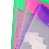 Enveloppes de documents A4 en plastique Transparent transparent nouveau Style dossiers PP verticaux fermeture à bouton sacs de fichiers pratiques pour le classement