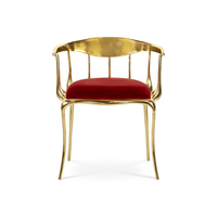 Chaises de salle à manger en velours rouge italien moderne, 8 chaises, meubles de luxe, chaise de salon, chaise de salle à manger en cuivre et laiton