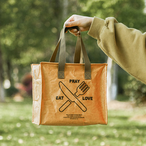 Bolsa de aislamiento térmico grande personalizada, papel <span class=keywords><strong>Dubon</strong></span>, impermeable, portátil, para exteriores, papel de aluminio, bolsa Bento, bolsa de picnic, fiambrera DE TRABAJO ba - Product Image 1