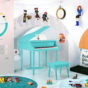 30 Keys Kids Grand Piano Wooden Musical Instrument Toy with Bench <b>Music</b> <b>Stand</b> for Early Education - Product Image 3