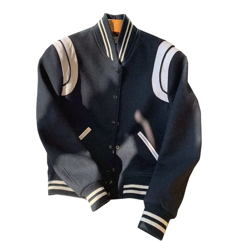 Custom Black crop Baseball Jacket Ladies Long Sleeve Slim patchwork Spring Fashion Leather Jackets Women Bomber Jacket