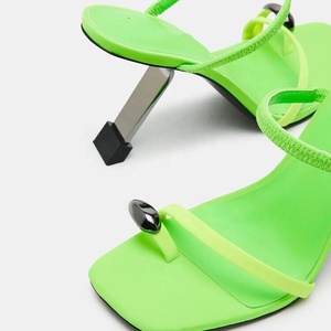 Stylish Women's <b>Clip</b> Toe Sandals High Heels Stiletto Dress Double Stretchy Straps Shoes Party Wedge Metal Heeled Pumps - Product Image 6