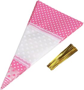 Sacs coniques transparents pour bonbons, sacs triangulaires en plastique, impression colorée, emballage de bonbons personnalisé, scellage thermique sécurisé, vente chaude - Product Image 1