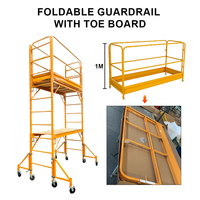 LYQUEEN Tour d'échafaudage de style Baker de 12 pieds, plateforme carrée Maxi, fixation améliorée, roulettes, capacité de charge de 750 lb, revêtement en poudre antirouille