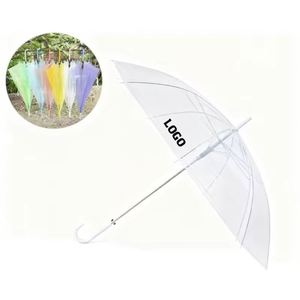 Parasols Droits en PVC avec Logo Personnalisé pour Événements Promotionnels Cadeaux d'Entreprise Parapluie Transparent Clair - Product Image 2