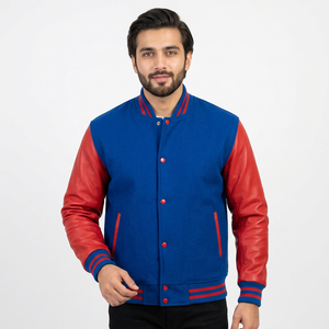 Vestes de moto en tissu de laine avec patchs brodés personnalisés, style classique Letterman, col à capuche, veste varsity pour hommes - Product Image 1