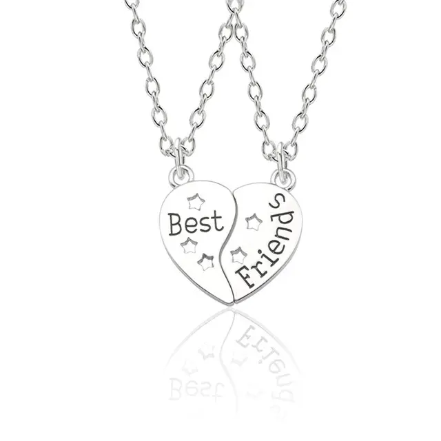 Trendy Best Friends Anhänger Halskette Regenbogen Broken Heart Halskette für Frauen Kette Bff Freundschaft schmuck