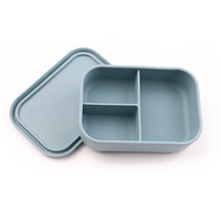 Ensemble de boîtes à lunch en silicone, compatibles micro-ondes, récipients chauffants pour repas, compartiments, boîte bento de qualité alimentaire, moule personnalisé disponible