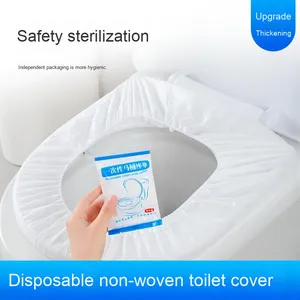 Housses de siège de toilette jetables portables, emballées individuellement, en non-tissé, lot de pièces individuelles pour hôtels - Product Image 2