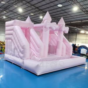 Double <span class=keywords><strong>toboggan</strong></span> aquatique <span class=keywords><strong>gonflable</strong></span> Bounce House Pink <span class=keywords><strong>Happy</strong></span> <span class=keywords><strong>Hop</strong></span> Mega Slide Combo Jumping Castle With Ball Pit - Product Image 2