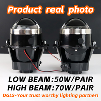 Feux de brouillard directionnels DGLS D618 OEM/ODM, projecteur laser Bi-LED 50W, double couleur, IP68, aluminium aéronautique, 10000 lumens, universel pour voiture